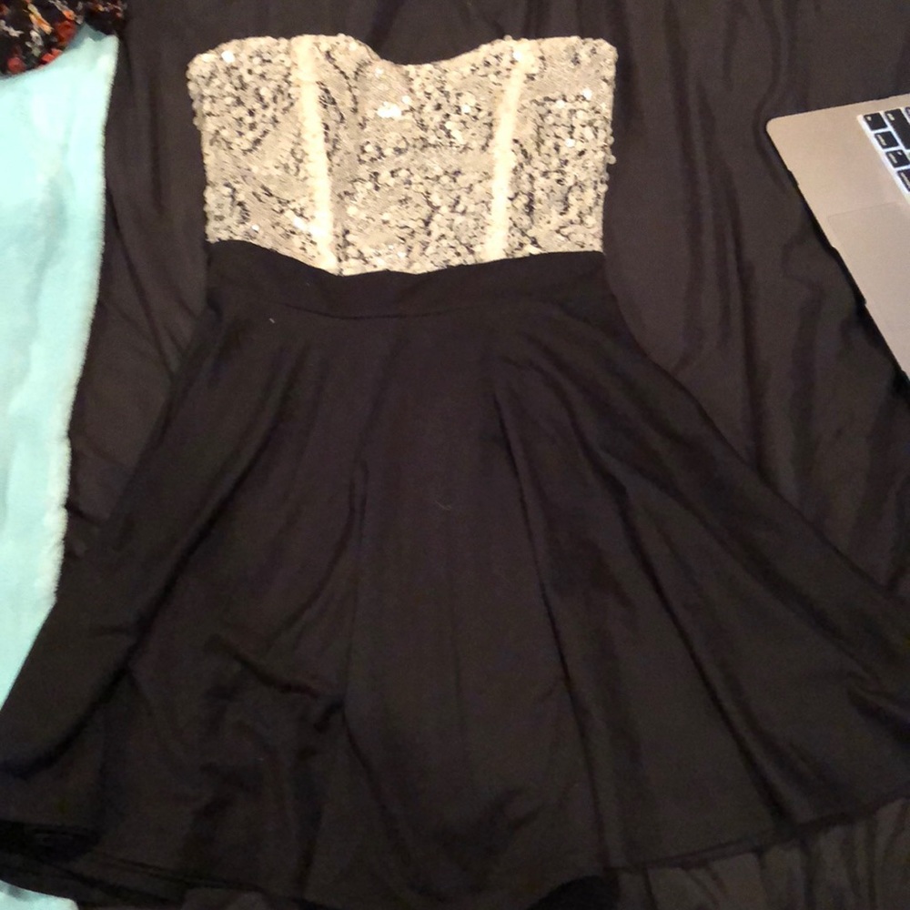 White and black dress